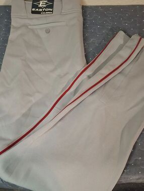 Easton Light Gray Baseball Pants with Red Side Stripe size XXL NWT